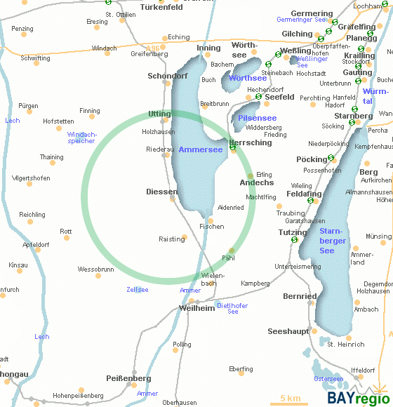 >Carta geografica di Dießen am Ammersee